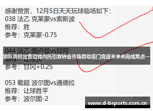 狼队高价出售边锋内托引发转会市场震动豪门竞逐未来去向成焦点一